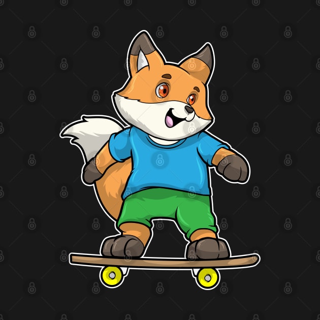 Fox as Skater with Skateboard by Markus Schnabel