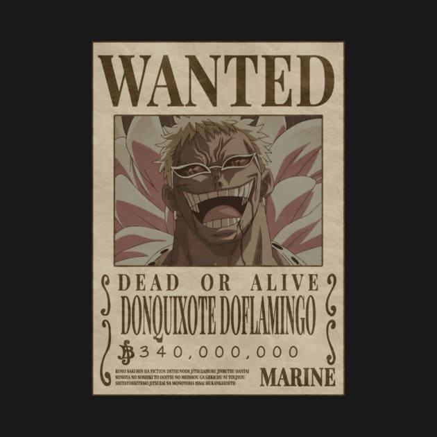 Doflamingo Wanted by tazannaophelia