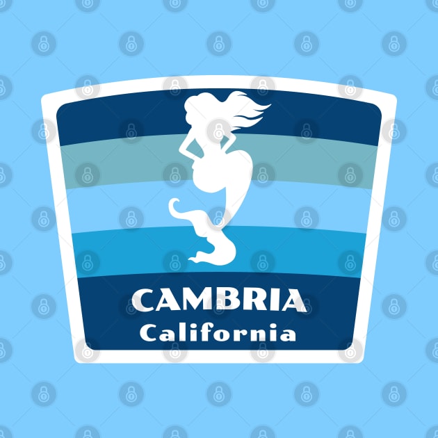 Cambria Beach California - CA Beach Swimming Mermaid Silhouette by Go With Tammy