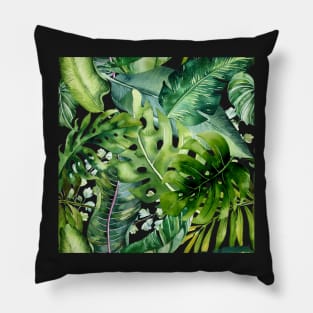 Greenery Tropical Foliage Pattern Pillow