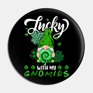 Happy St. Patrick's Day Leopard Tie Dye Shamrock Gnome Pin