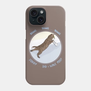 Naughty tabby cat playing with a door jam Phone Case