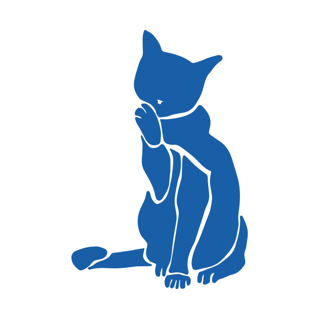 Matisse's Cat Var 1. in Blue by ECMazur