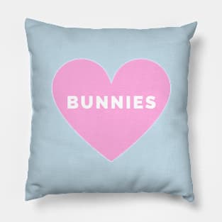 Bunnies Heart in Pink Pillow