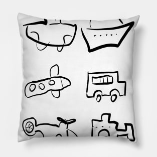 transportation kids drawing Pillow