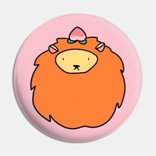 Peach Lion Face Pin