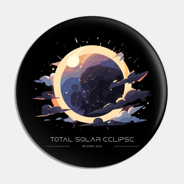 Scenic Solar Eclipse, Astronomical Event Total Solar Eclipse Art Pin by Moonfarer
