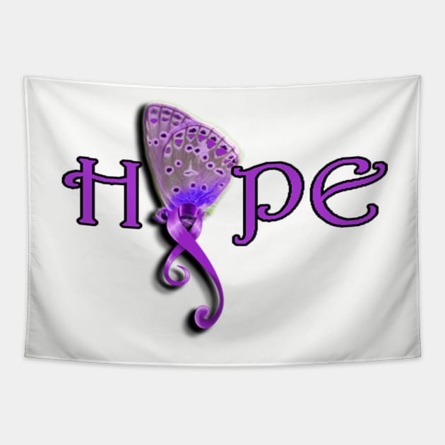 Purple Ribbon Cure Lupus Awareness Butterfly Hope Gifts Tapestry by tamdevo1