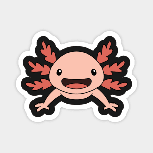 Axolotl Friends Swimming Together Pattern in Pink and Blue Magnet