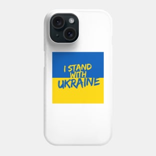 I STAND WITH UKRAINE illustration with text and flag-2 Phone Case