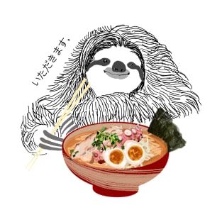 sloth eat ramen. itadakimasu T-Shirt