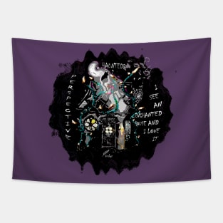 ENCHANTED HOUSE INTENSE PURPPLE Tapestry