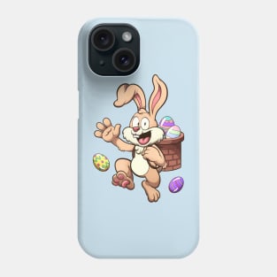 Happy Easter Bunny With Basket Full Of Easter Eggs Phone Case