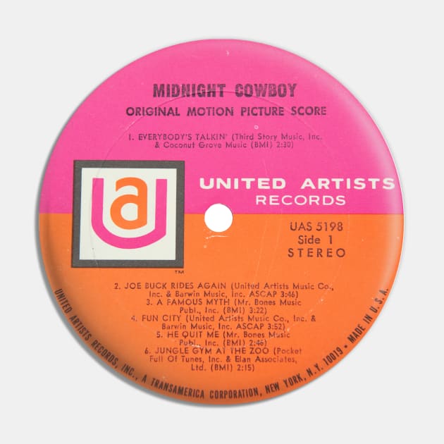 Midnight Cowboy Soundtrack LP Label Pin by MovieFunTime