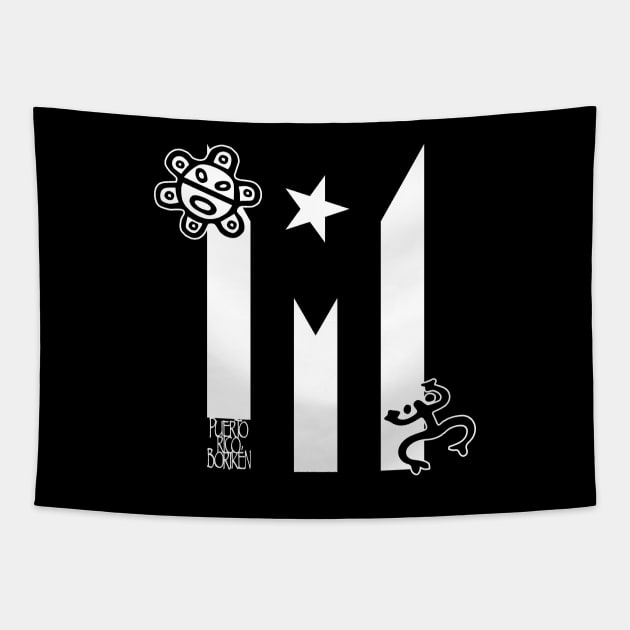 This Puerto Rico Flag with Classic Taino Symbols Tapestry by Pro Art Creation