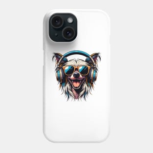 Chinese Crested Smiling DJ: A Musical Canine Portrait Phone Case