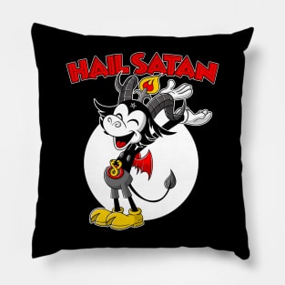 Blackcraft cute Baphomet Retro Cartoon Hail Satan Pillow