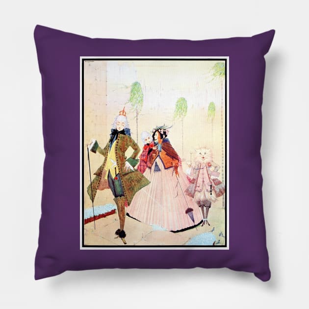 Puss in Boots - Harry Clarke Pillow by forgottenbeauty