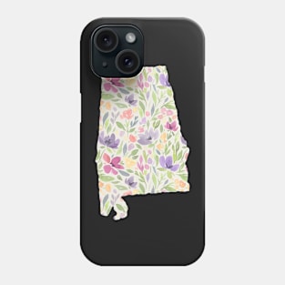 Alabama Silhouette Florals Phone Case