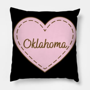 I Love Oklahoma Simple Heart Design Pillow