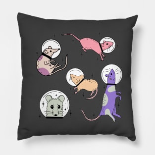 five astronaut rats in pastel colors cute gift Pillow