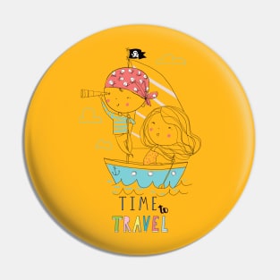 Time To Travel With Friends Pin