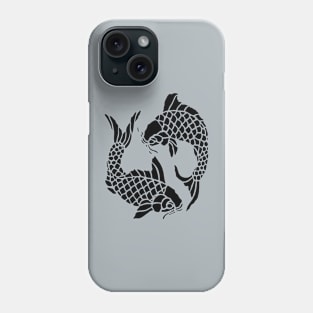 Koi Carp Fish Black Cut Out Phone Case