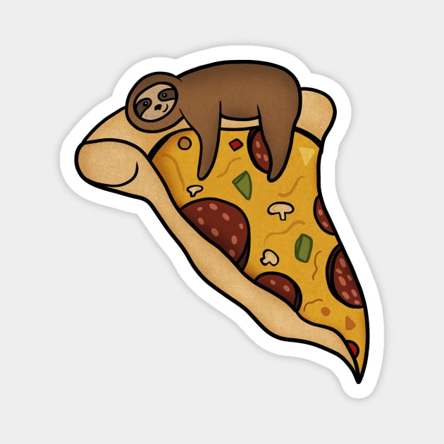 Pizza Sloth, Pizza Slice Magnet by logiamerch