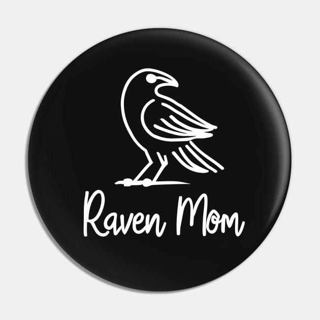 Raven Mom white line art Pin by ravensart