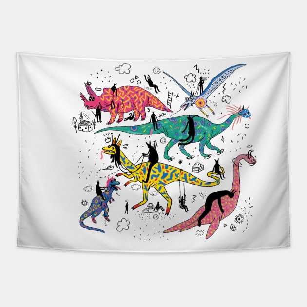 dinosaur Tapestry by Axstonee