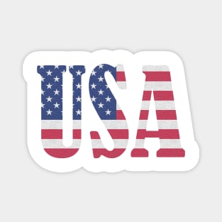 USA Flag Color Text Font Magnet