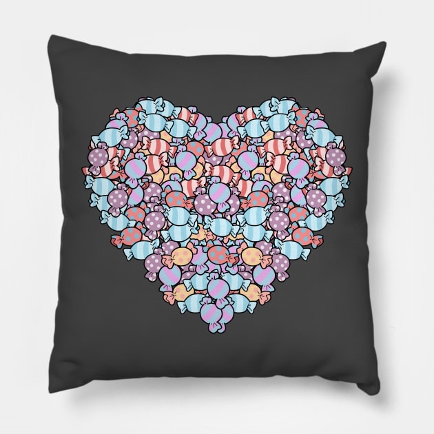 I love candy heart shape Pillow by Oricca