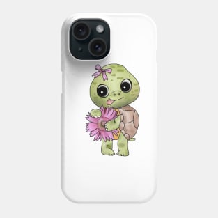 Schildkröte mit Blume Phone Case