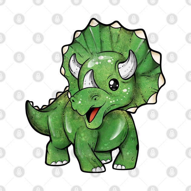 Kawaii Triceratops by Modern Medieval Design