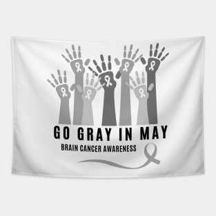 Go Gray In May Shirt Rainbow Brain Cancer Tumor Awareness Tapestry