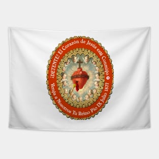 Detente Spanish Sagrado Corazon Sacred Heart of Jesus Catholic Prayer WHT Tapestry