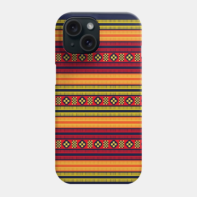 Native American Traditional Ethnic Tribal Indian Blanket Motif Pattern Phone Case by oknoki