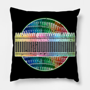 The Multi Color Crayon Circle Design Pillow