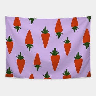 carrot pattern in purple background Tapestry