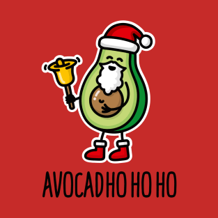 Avocadho ho ho funny Christmas Santa avocado pun T-Shirt