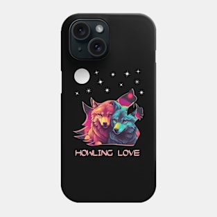 HOWLING LOVE MOON STARS WOLVES WOLF SILHOUETTE Phone Case