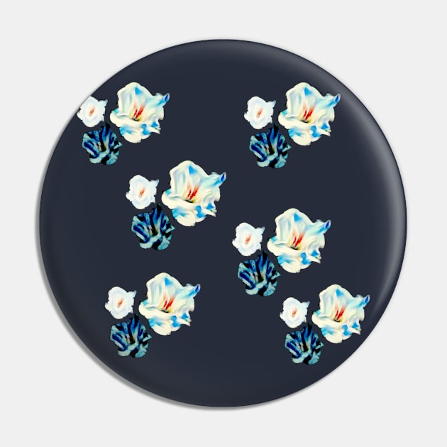 Blue geranium pattern Pin by FlossOrFi