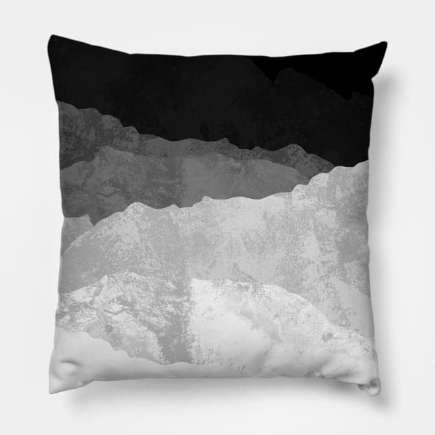 The grey and silver mountains Pillow by Swadeillustrations