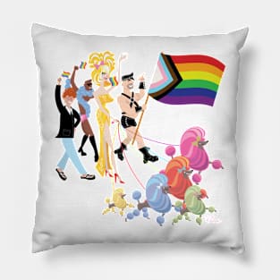 Gay Pride Poodles Pillow