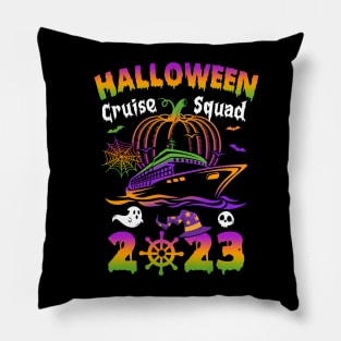 Halloween Cruise Squad 2023 Pumpkin Spooky Season Family Pillow