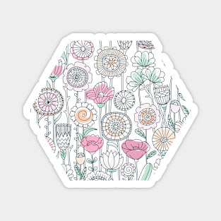 Wildflowers doodles Magnet