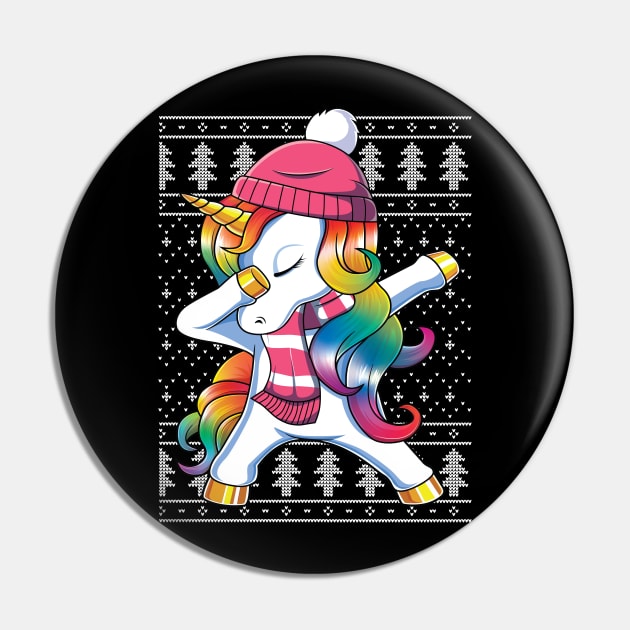 Dabbing Unicorn Ugly Christmas Sweater Xmas Dab Dance Pin by HCMGift