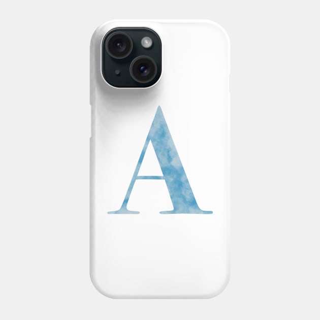 Clouds Blue Sky Initial Letter A Phone Case by withpingu