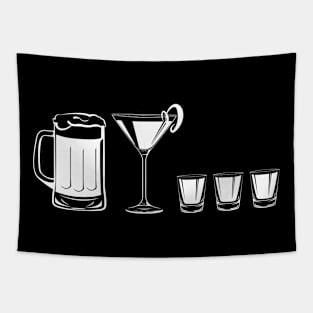 Stick Figure Family - Alcohol Themed - 3 Shots Tapestry