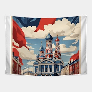 Tyumen Russia Vintage Travel Tourism Tapestry